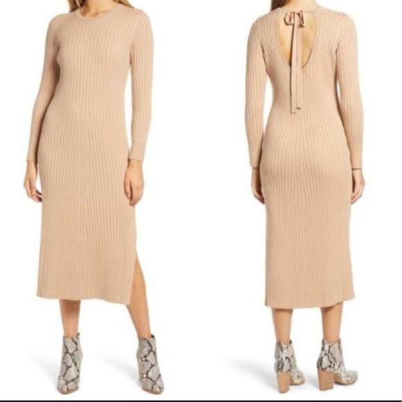 Wayf x BFF Hollie midi sweater dress tan - Medium - Picture 13 of 13